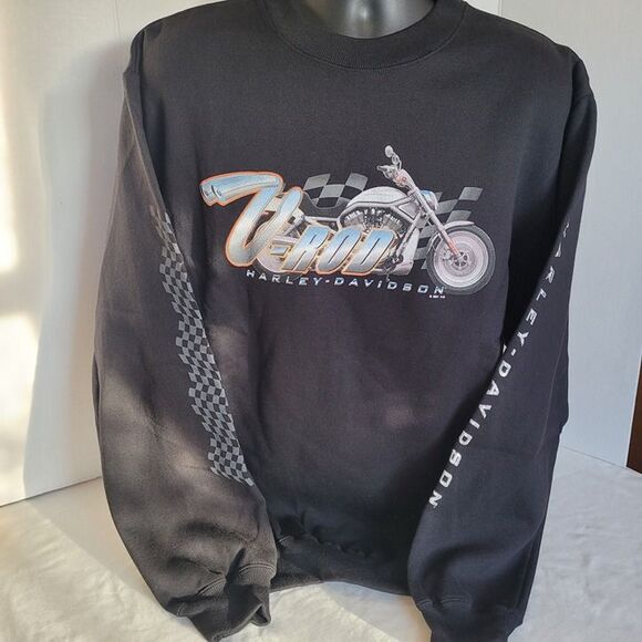 Vintage 2001 Harley-Davidson V-Rod Crewneck Sweatshirt Men’s L Black NWOT - Picture 8 of 12
